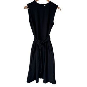 Aritzia Babaton Dirk Fit and Flare Dress Sleeveless Black Tie Waist Women's 6